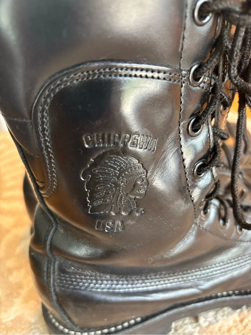 Chippewa Front Zip Heavy Duty Combat Biker Boots 8 D Steel Toe Vibram USA Made